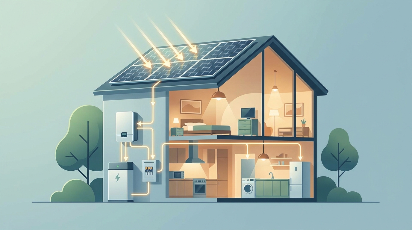 panneaux solaires maison - Fonctionnement des Panneaux Solaires Photovoltaïques pour Résidences
